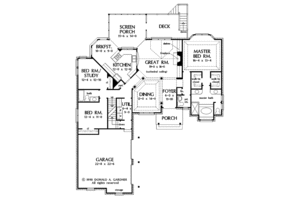 Floor Plan - Main Floor for Craftsman House Plan #929-407 - 4 bed, 3.5 bath