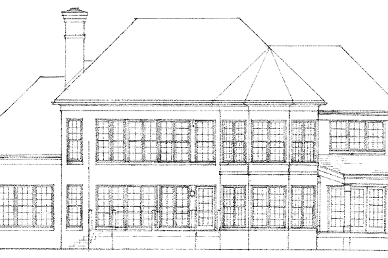 Dream House Plan - Exterior - Rear Elevation for Traditional House Plan #453-349 - 4 bed, 3 bath