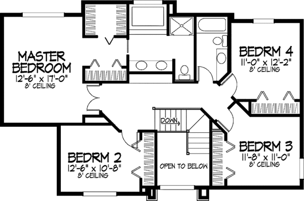 Dream House Plan - Traditional Floor Plan - Upper Floor Plan #320-888