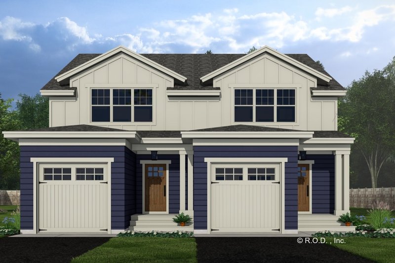 House Design - Exterior - Front Elevation 3 for Craftsman House Plan #51-1319 - 2 bed, 2.5 bath