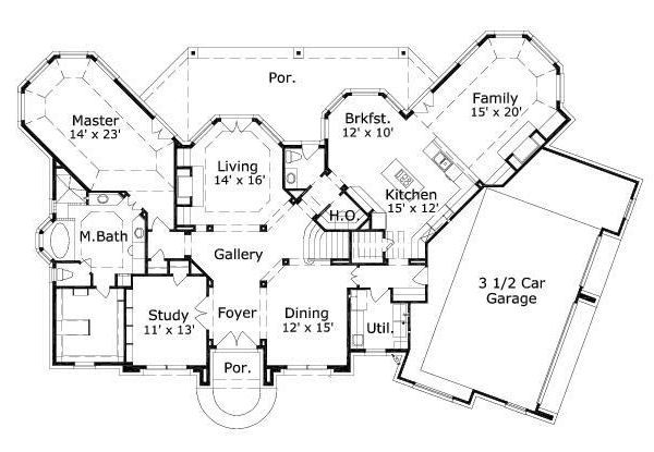 European Floor Plan - Main Floor Plan #411-470