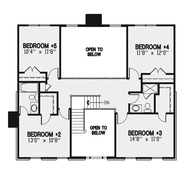 House Design - Colonial Floor Plan - Upper Floor Plan #953-77