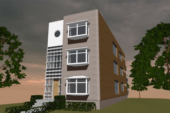 Exterior - Front Elevation 3 for Contemporary House Plan #535-19 - 9 bed, 6 bath