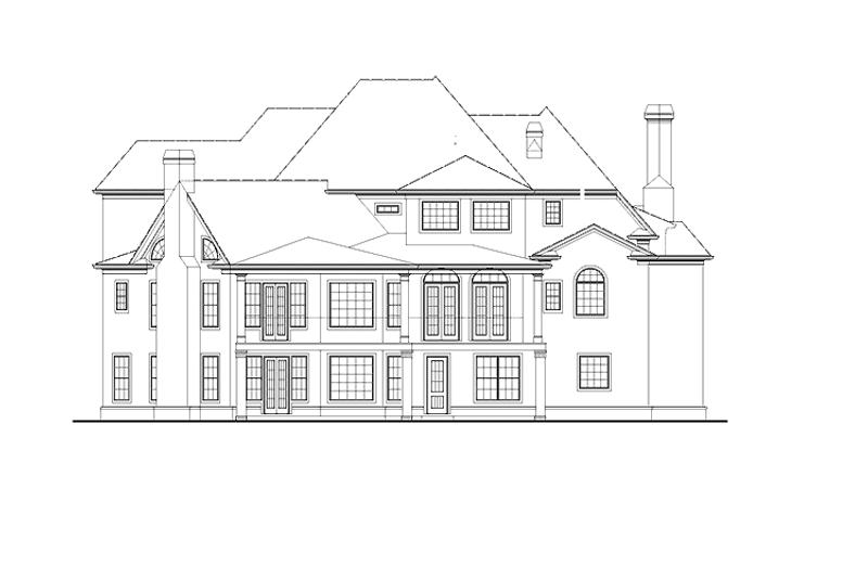 House Blueprint - Exterior - Rear Elevation for Traditional House Plan #54-314 - 4 bed, 3.5 bath