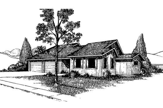 Exterior - Front Elevation 3 for European House Plan #60-891 - 2 bed, 2 bath