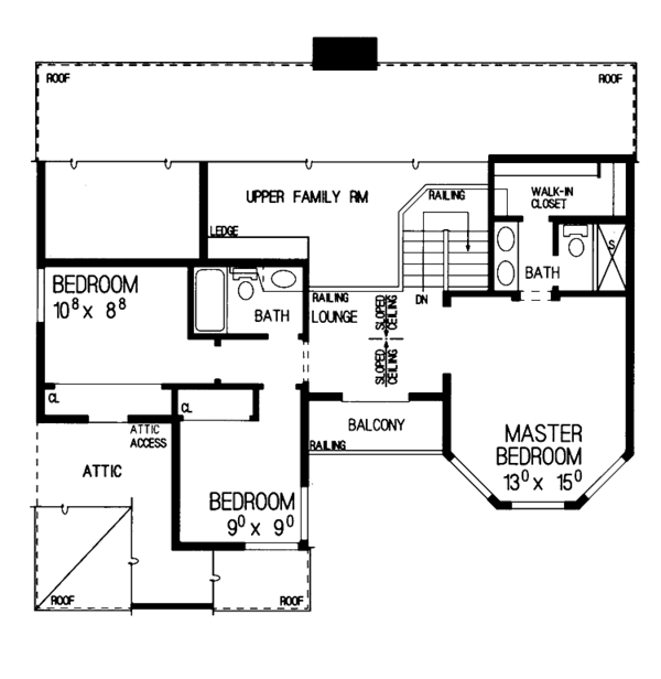 Dream House Plan - Mediterranean Floor Plan - Upper Floor Plan #72-913