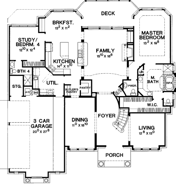 Architectural House Design - Traditional Floor Plan - Main Floor Plan #472-226