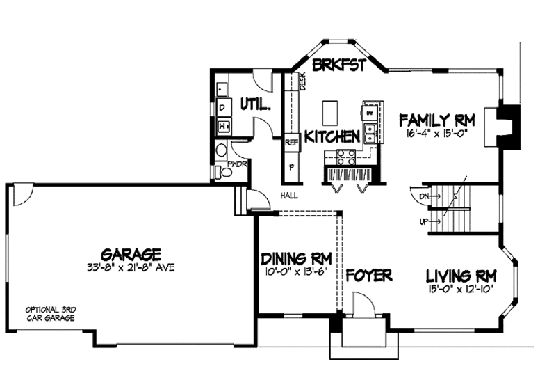 Dream House Plan - Floor Plan - Main Floor for Colonial House Plan #320-872 - 4 bed, 2.5 bath