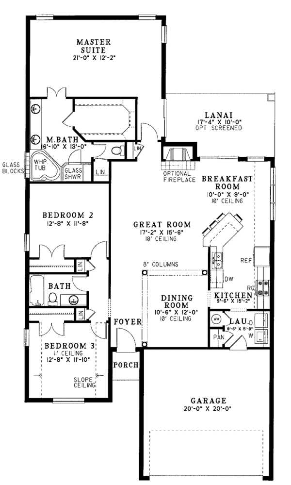 European Floor Plan - Main Floor Plan #17-3040