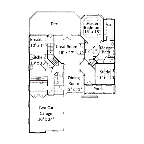 Home Plan - Colonial Floor Plan - Main Floor Plan #429-15