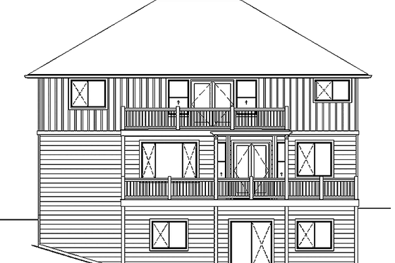 Exterior - Rear Elevation for Contemporary House Plan #951-15 - 4 bed, 3.5 bath