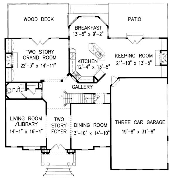 Architectural House Design - Classical Floor Plan - Main Floor Plan #54-192
