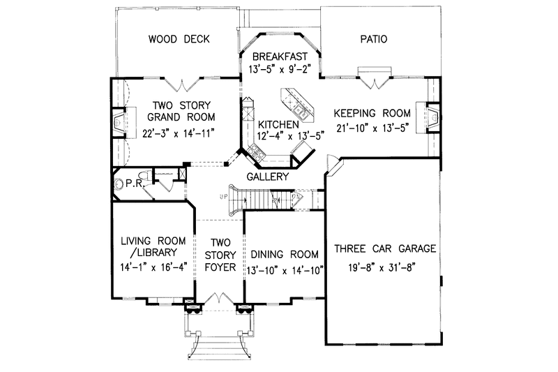 Home Plan - Floor Plan - Main Floor for Classical House Plan #54-192 - 4 bed, 3.5 bath