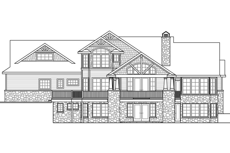 Home Plan - Exterior - Rear Elevation 1 for Craftsman House Plan #124-582 - 4 bed, 3.5 bath