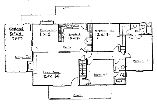 Architectural House Design - Country Floor Plan - Main Floor Plan #30-256