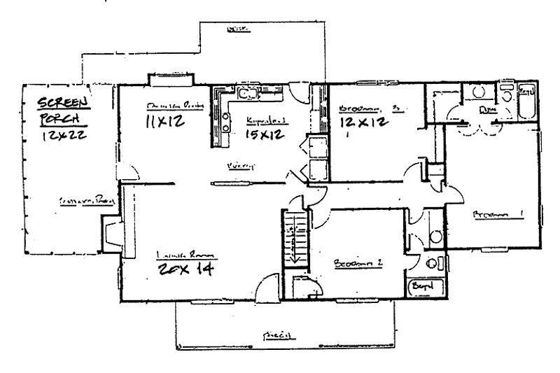 Home Plan - Floor Plan - Main Floor for Country House Plan #30-256 - 3 bed, 2 bath