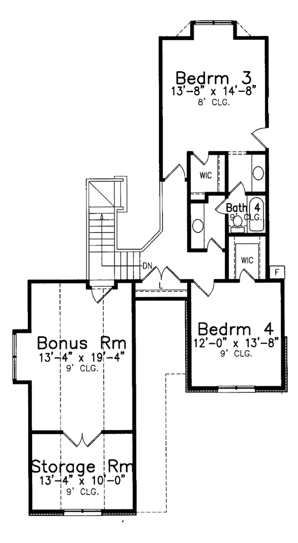 House Plan Design - Traditional Floor Plan - Upper Floor Plan #52-281