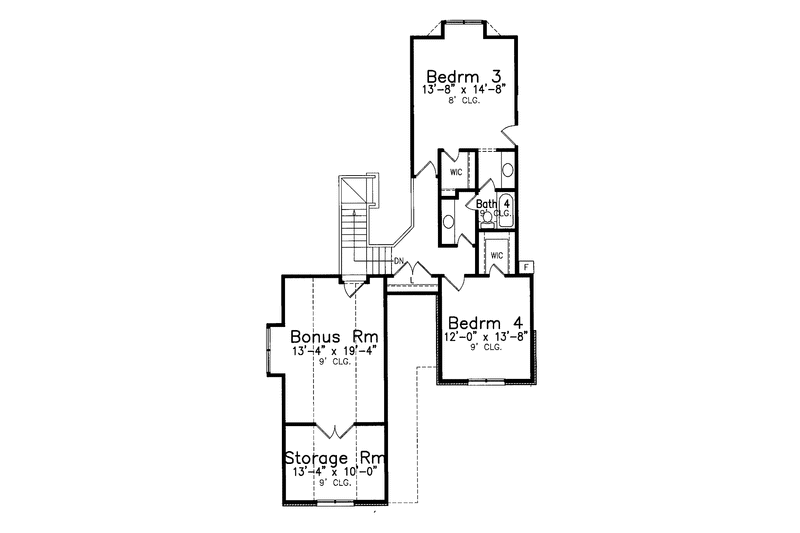 Dream House Plan - Floor Plan - Upper Floor for Traditional House Plan #52-281 - 4 bed, 3.5 bath