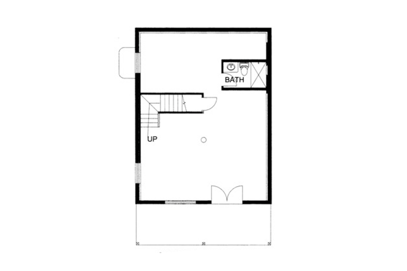 Architectural House Design - Floor Plan - Lower Floor for Log House Plan #117-821 - 1 bed, 2 bath