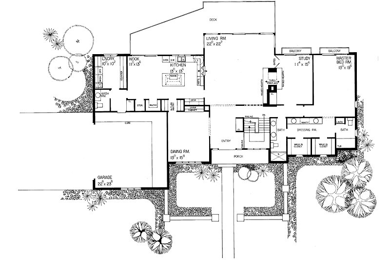 Home Plan - Floor Plan - Main Floor for Contemporary House Plan #72-653 - 3 bed, 0 bath