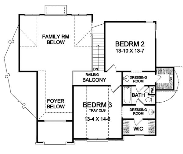Home Plan - Country Floor Plan - Upper Floor Plan #328-398