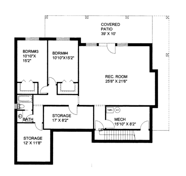 Architectural House Design - Craftsman Floor Plan - Lower Floor Plan #117-859