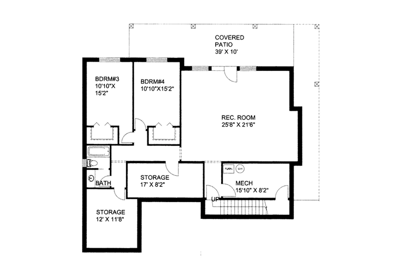 Dream House Plan - Floor Plan - Lower Floor for Craftsman House Plan #117-859 - 4 bed, 3 bath