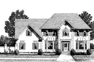 Colonial Exterior - Front Elevation Plan #56-647