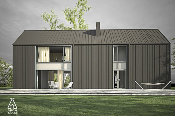 Exterior - Rear Elevation 1 for Modern House Plan #552-3 - 3 bed, 2.5 bath