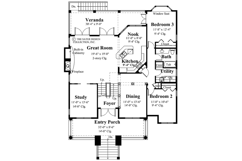 Home Plan - Floor Plan - Main Floor for Mediterranean House Plan #930-143 - 3 bed, 2 bath