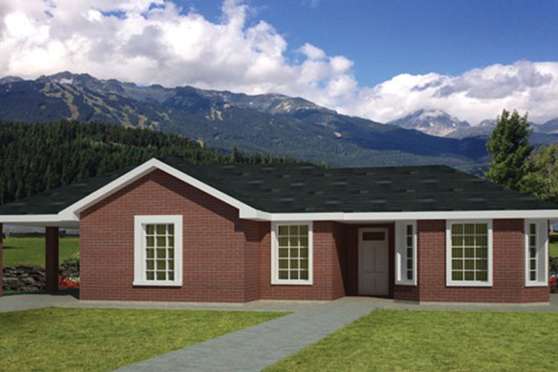 Home Plan - Exterior - Front Elevation 4 for Ranch House Plan #1061-31 - 3 bed, 2 bath