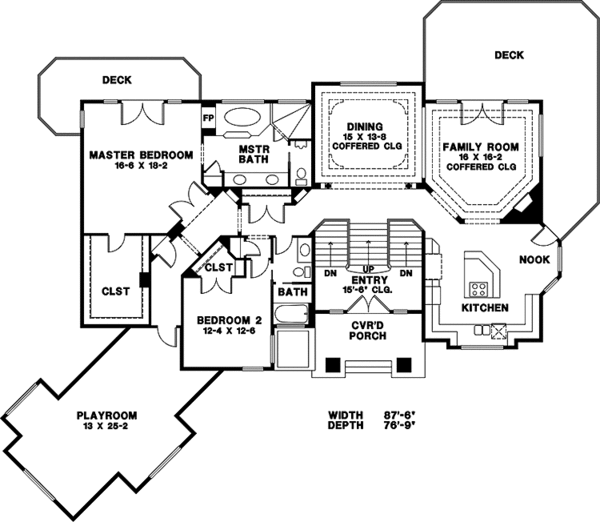 Architectural House Design - Traditional Floor Plan - Main Floor Plan #966-20