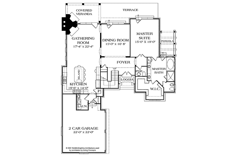 Home Plan - Floor Plan - Main Floor for European House Plan #453-156 - 3 bed, 3.5 bath