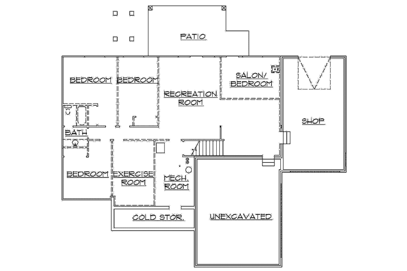 Home Plan - Floor Plan - Lower Floor for Traditional House Plan #945-90 - 3 bed, 2.5 bath