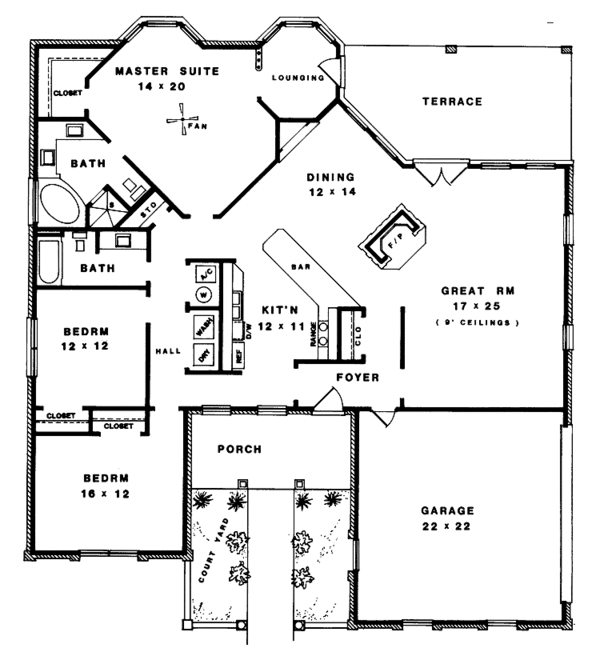 Dream House Plan - Ranch Floor Plan - Main Floor Plan #14-269