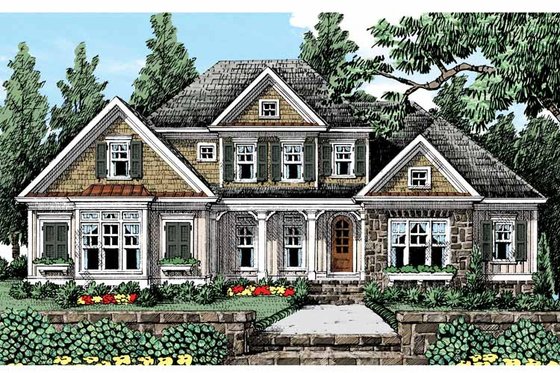 Exterior - Front Elevation 3 for Country House Plan #927-429 - 4 bed, 4 bath