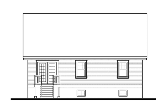 Exterior - Rear Elevation for Traditional House Plan #23-2430 - 3 bed, 1 bath