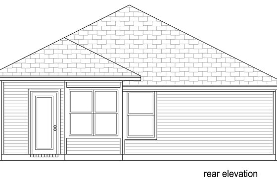 Exterior - Rear Elevation for Traditional House Plan #84-639 - 4 bed, 2 bath