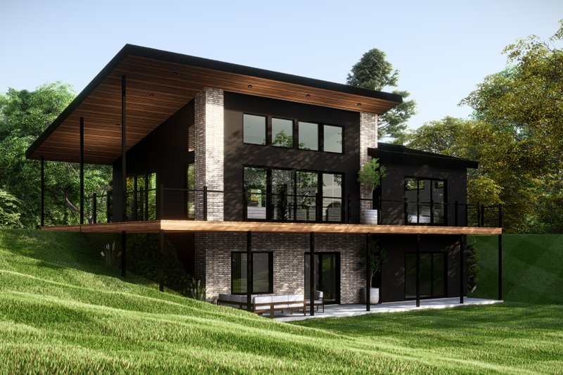 House Blueprint - Modern Exterior - Front Elevation Plan #1064-298