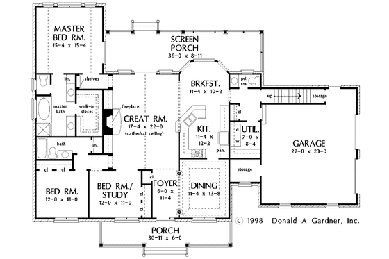 Floor Plan - Main Floor for Country House Plan #929-308 - 3 bed, 2.5 bath