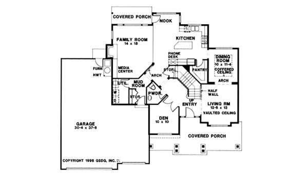 Home Plan - Country Floor Plan - Main Floor Plan #966-61