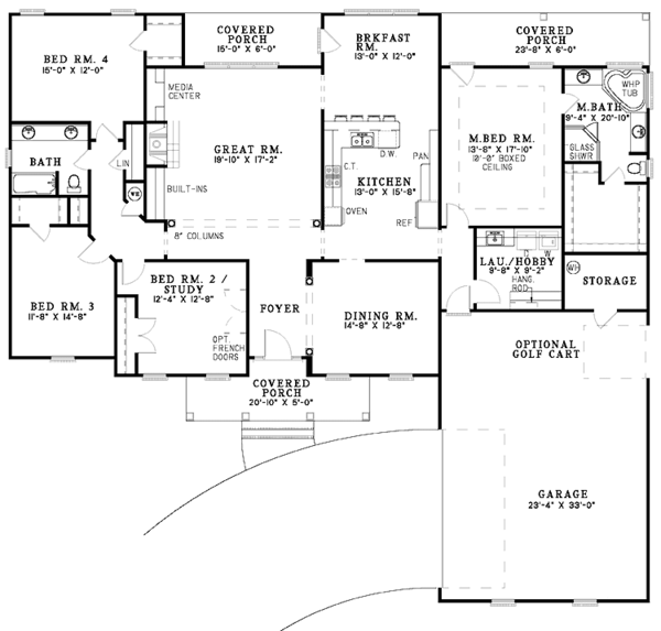 House Plan Design - Classical Floor Plan - Main Floor Plan #17-3017