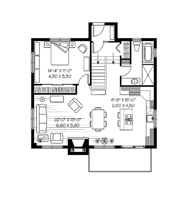 Architectural House Design - Contemporary Floor Plan - Main Floor Plan #23-2425