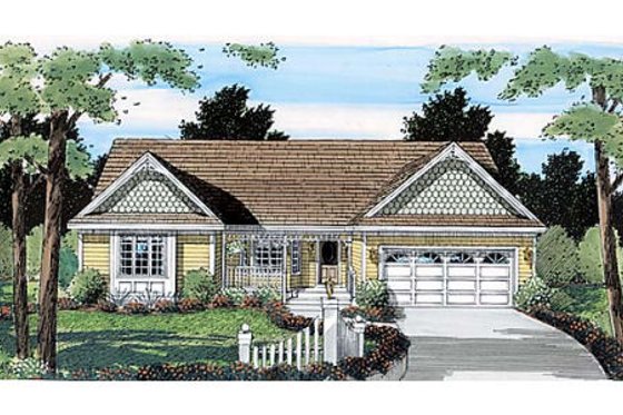 Exterior - Front Elevation for Cottage House Plan #312-825 - 2 bed, 2 bath