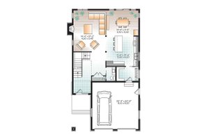Floor Plan - Main Floor for Contemporary House Plan #23-2608 - 3 bed, 2.5 bath