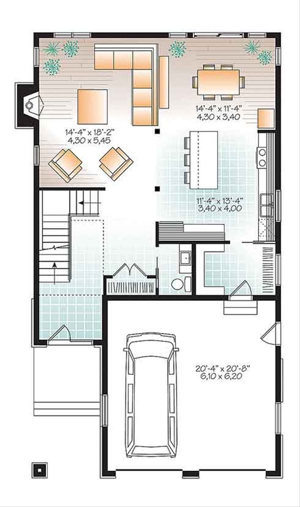 Architectural House Design - Contemporary Floor Plan - Main Floor Plan #23-2608