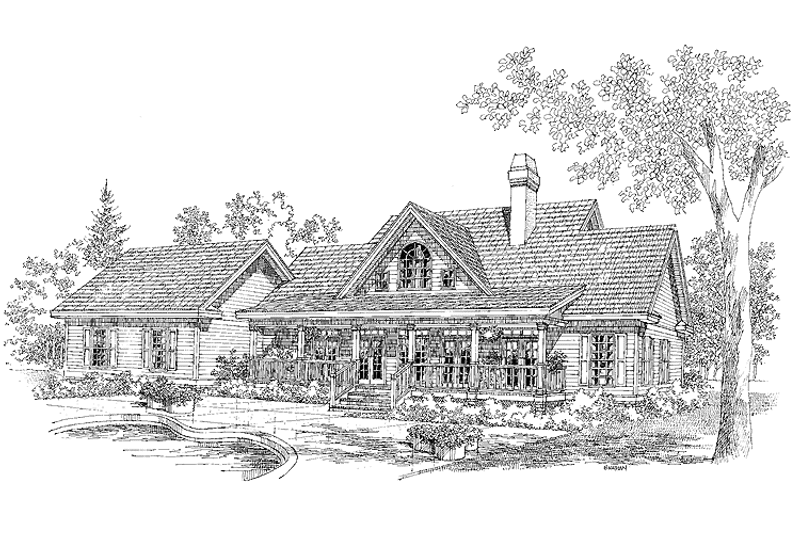 Home Plan - Exterior - Rear Elevation for Country House Plan #929-193 - 4 bed, 3 bath