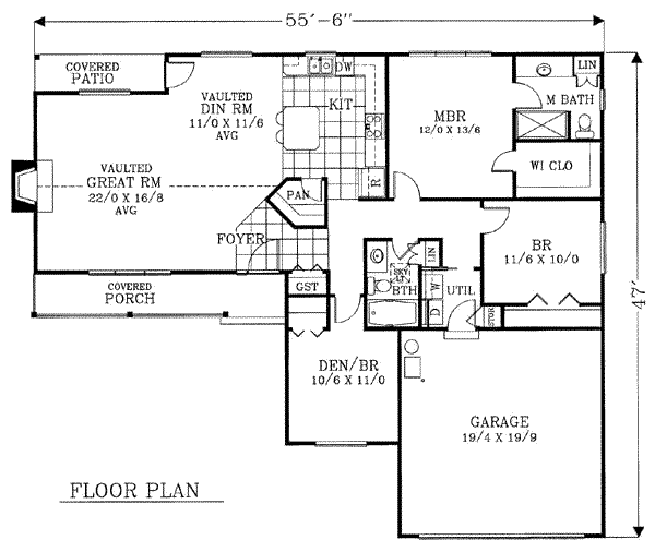 Architectural House Design - Traditional Floor Plan - Main Floor Plan #53-238