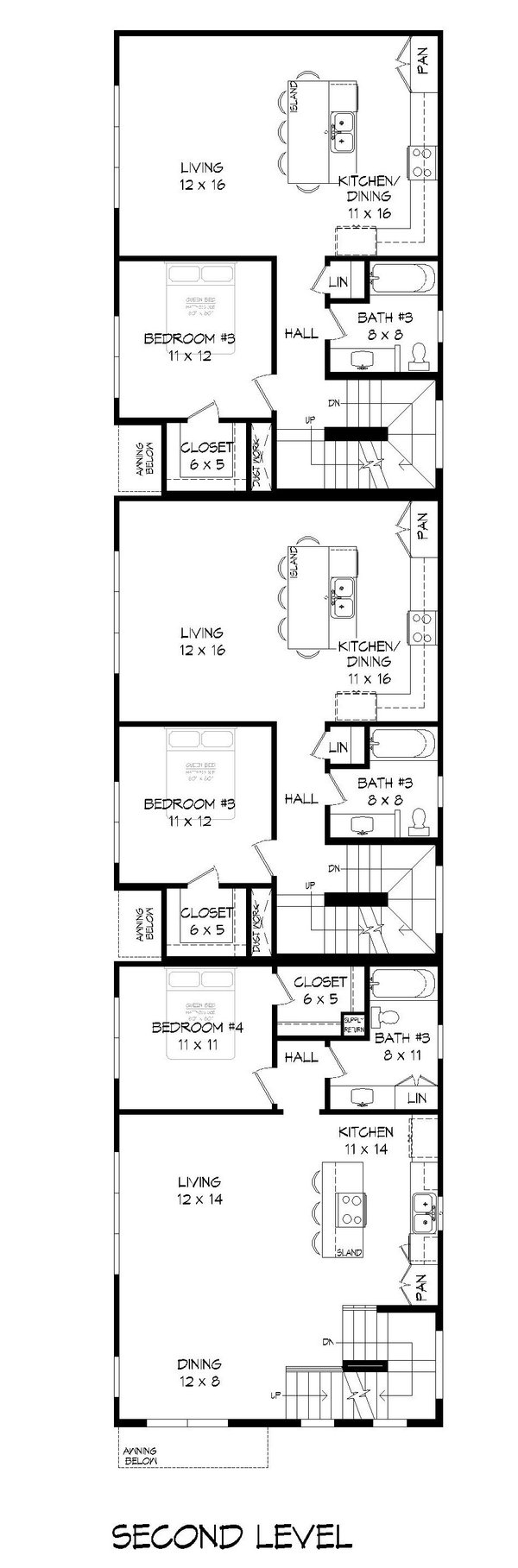 Modern Floor Plan - Upper Floor Plan #932-642