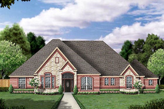 Exterior - Front Elevation for European House Plan #84-257 - 4 bed, 3 bath